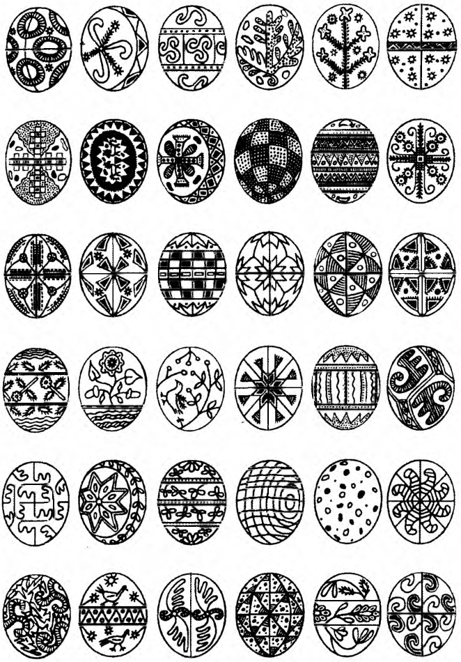 Символічні знаки на українських писанках: тригвери, сварги, Дерева Життя, зірки, безкінечники, птахи .
